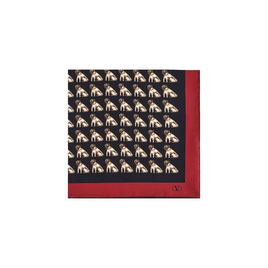 Valentino Garavani Valentino Garavani Petit Charles silk Scarf VA7W2EK001QLKCEXBB 1728,72470364320,Black,New with tags,Scarves - Women - Accessories,Valentino Garavani,Women