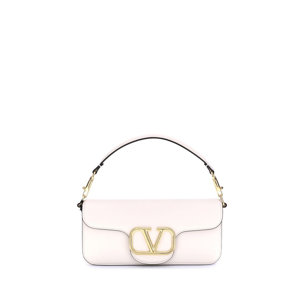 Valentino Garavani White Calf Leather Bos Taurus Shoulder Bag