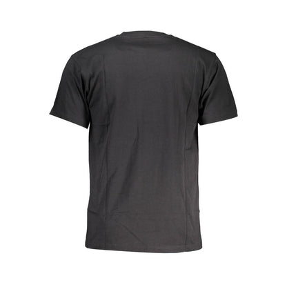 Back view of Vans Black Cotton Men T-Shirt featuring short sleeves and soft cotton fabric for versatile casual wear.