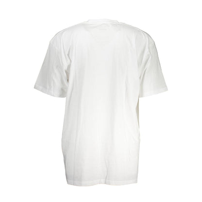 Back view of Vans White Cotton Men T-Shirt showcasing a classic skater-chic style, iconic logo, and soft cotton fabric for daily comfort.