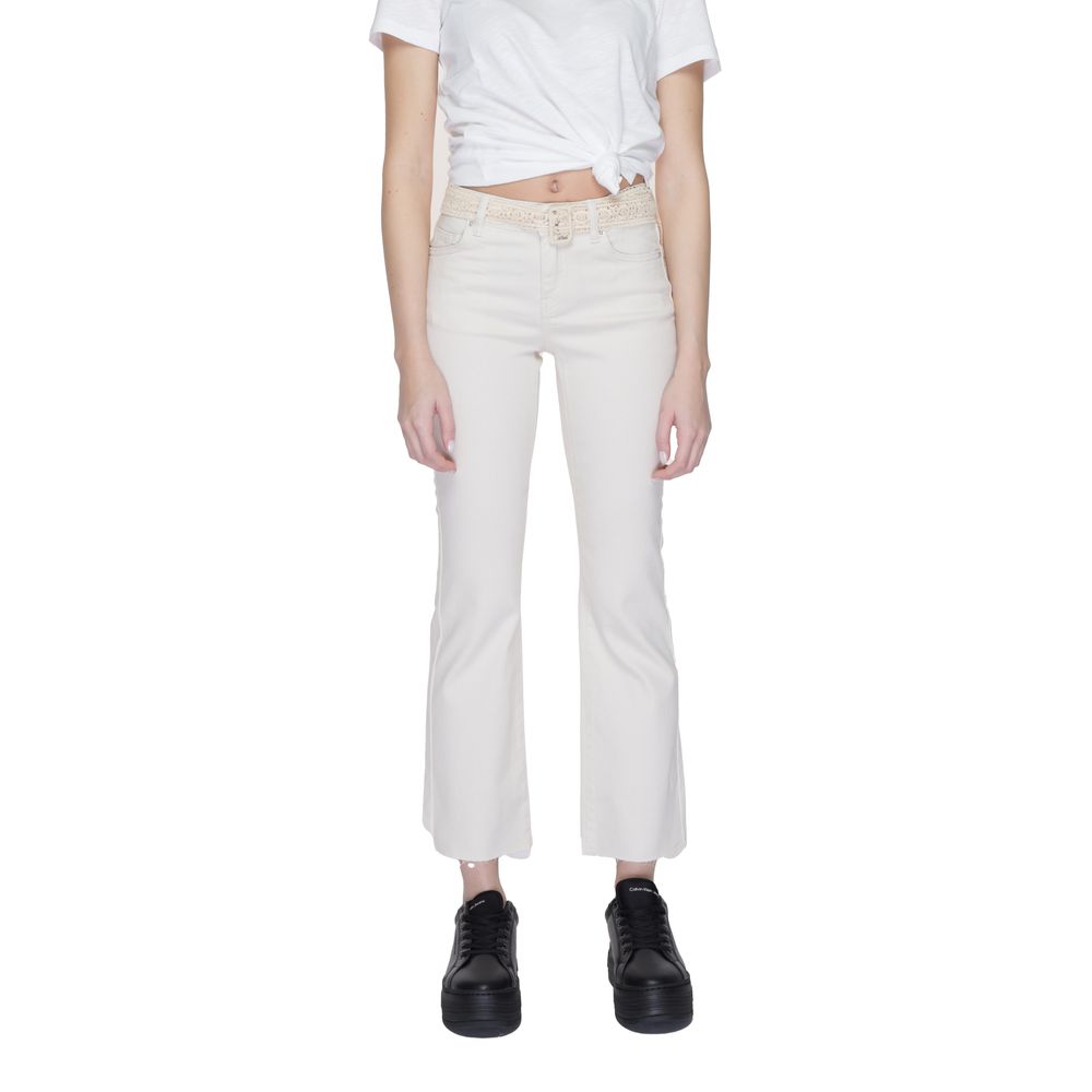 Vero Moda Beige Cotton Bootcut Jeans