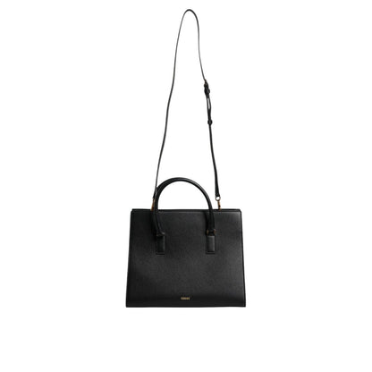 Versace Black Large Leather Top Handle Shoulder Crossbody Bag
