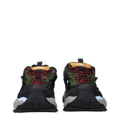 Versace Multicolor Leather Athletic Sneakers with front, side, back logos in suede finish, MPN 10167111A126776G60P, code F84048.