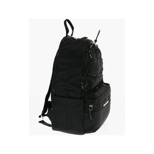 Versace Versace JEANS COUTURE Solid Color Nylon Backpack with Logoed Detail VEP537649GD 1728,74866327712,Backpacks - Men - Bags,Bags,Black,Men,Men - Bags,New with tags,Versace