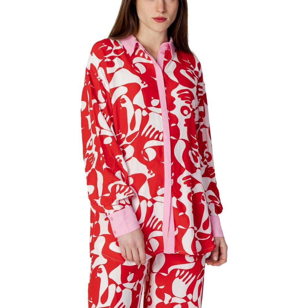 Vila Clothes Vila Clothes Red Viscose Shirt VI-10436800146-IT40|S 1728,71956299936,Clothing,IT38|XS,IT40|S,New with tags,Red,Shirts - Women - Clothing,Vila Clothes,Women,Women - Clothing