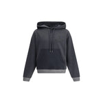 Vivienne Westwood Ashton Hoodie in dark fabric with adjustable drawstring hood and kangaroo pocket, featuring Orbit logo embroidery.