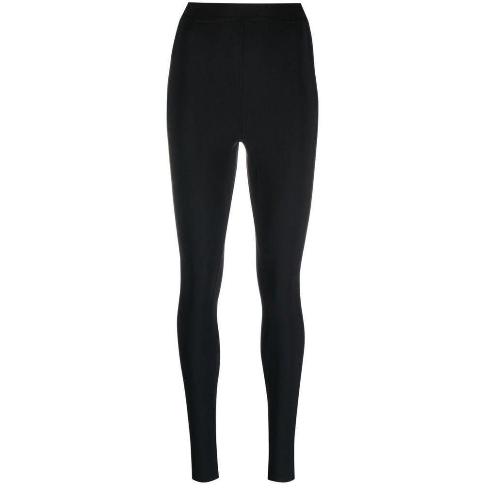 WARDROBE.NYC Trousers Black featuring high waist and rear slit design with an elasticated waistband for a comfortable fit.