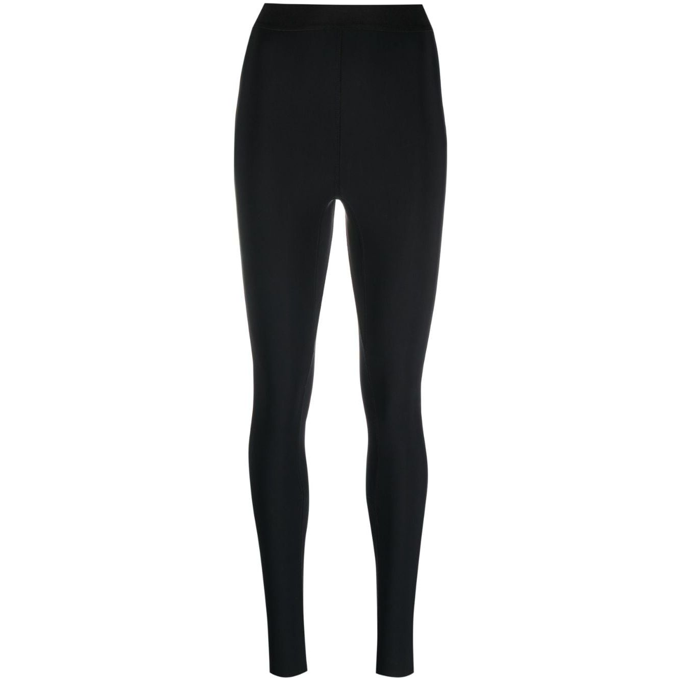 WARDROBE.NYC Trousers Black featuring high waist and rear slit design with an elasticated waistband for a comfortable fit.