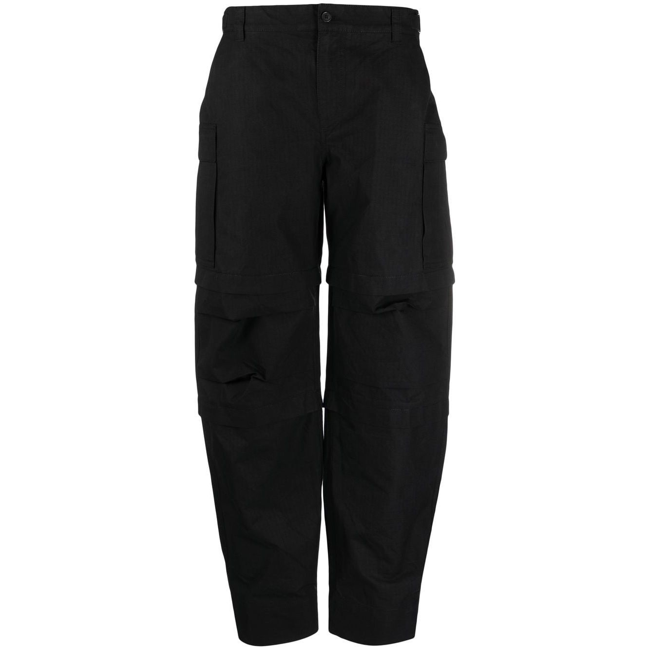 WARDROBE.NYC WARDROBE NYC Trousers Black cotton cargo pants with detachable legs, belt loops, and multiple pockets for versatile wear.