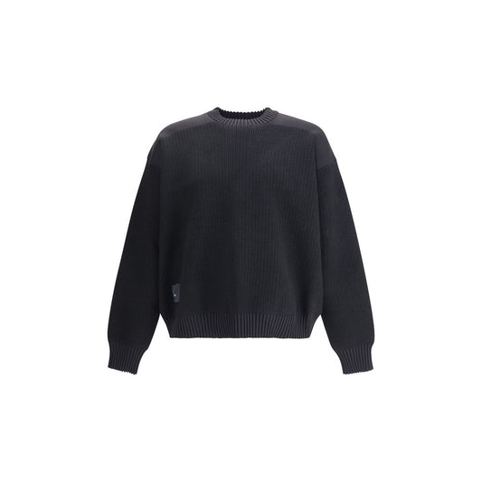 Alt Tag: Y-3 Black Wool Sweatshirt with ribbed cuffs and hem, showcasing a relaxed fit and contemporary style.