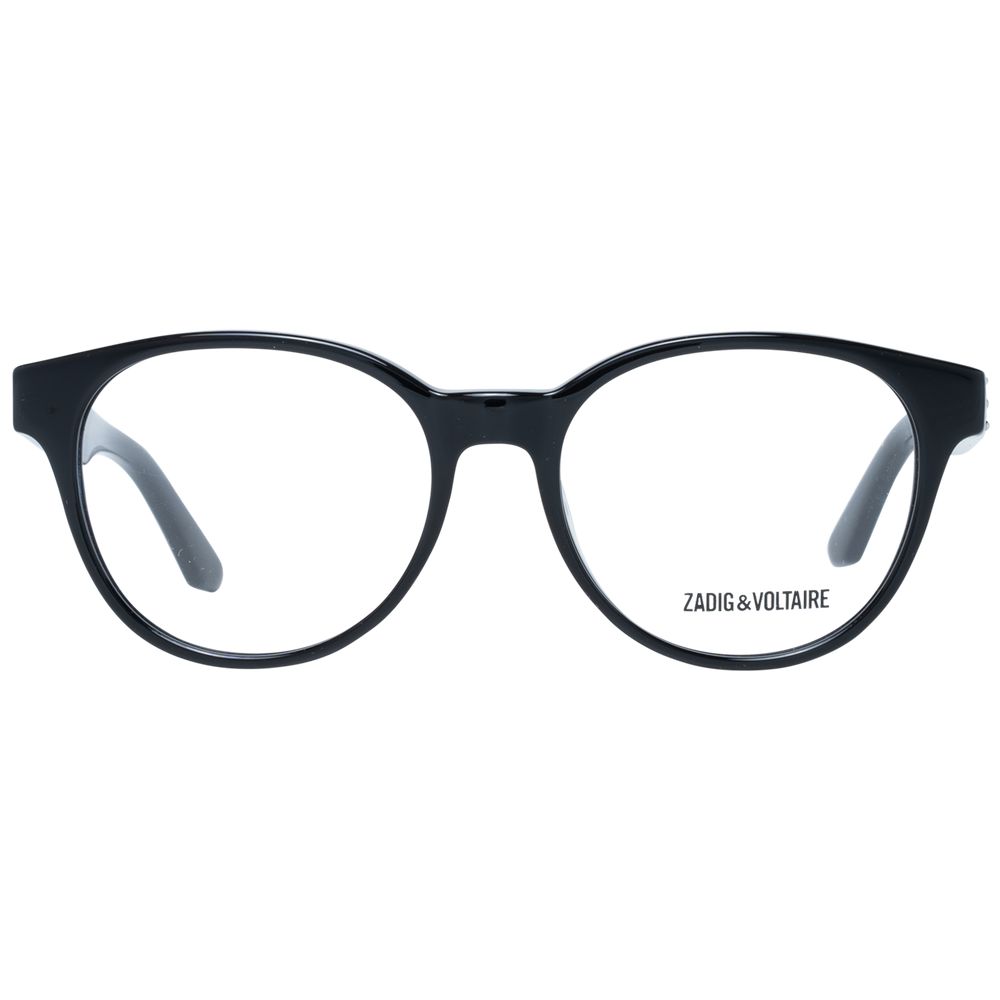 Zadig & Voltaire Black Women Glasses Frame, full-rim oval style with clear lenses, includes branded case.